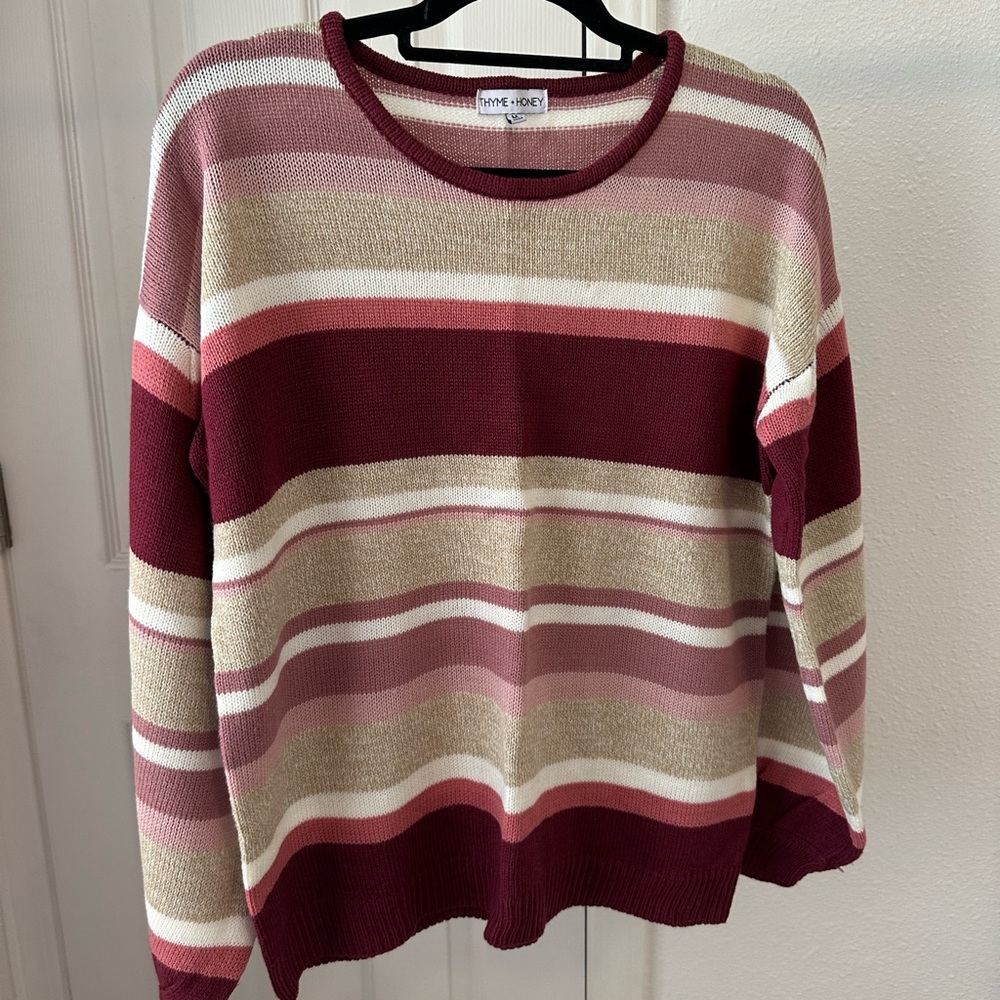 Pink striped sweater